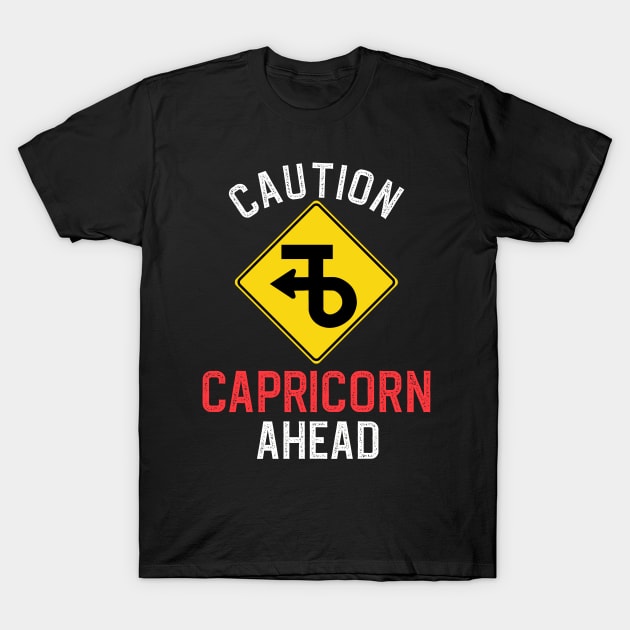 Funny Zodiac Horoscope Capricorn Road Sign Traffic Signal T-Shirt by WitchNitch